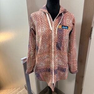 Kavu Women's Saratoga Zip Up Lightweight Hoodie Sweatshirt Aztec‎ Pink Jacket XS